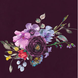 Carte Plum Violet Chic Peony Bridesmaids Luncheon Invita