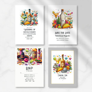Invitation Tacos amusants et Mariage Tequila avec bouteille M