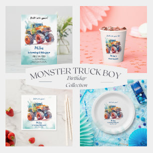 Serviette En Papier Monster Truck boy Anniversaire