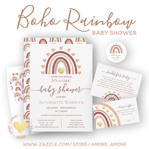 Feuille De Papier Cadeau Arc-en-ciel rose beige Boho