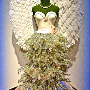 Cartes Pour Fêtes Annuelles Robe Angel Mannequin Forme Arbre de Noël