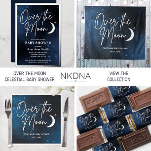 Over het Moon Baby shower Celestial Kaart