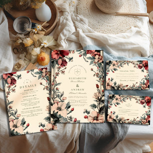 Save The Date Mariage Floral Art Nouveau élégant