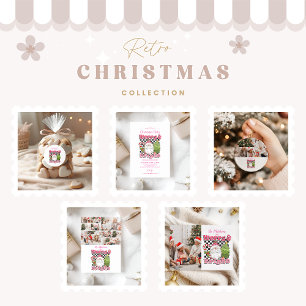 Cartes Pour Fêtes Annuelles 2 À damiers photo Joyeux et Joyeux Noël