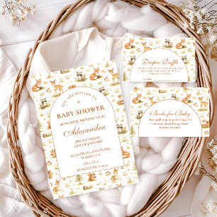 Serviette En Papier Baby Shower Animaux de la Forêt de Bois