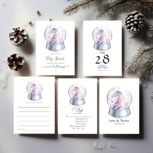 Numéro De Table Parties scintillant aquarelle Unicorn hiver