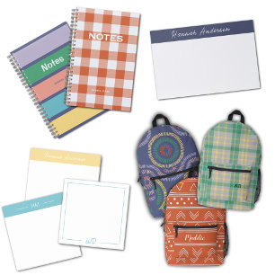 Post-it® Initiales de Monogramme bleu clair de Girly modern