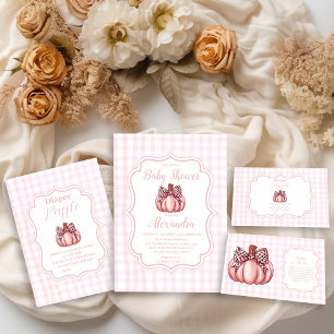 Carte D'accompagnement Baby shower Citrouille rose béquille  béquille