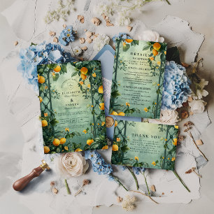 Invitation Mariage Botanique de Jardin de Citron