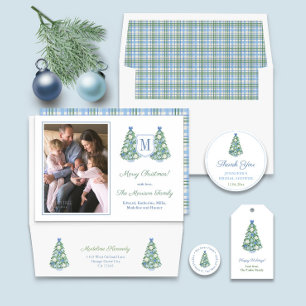 Cartes Pour Fêtes Annuelles Elégante Chinoiserie Bleue Joyeux Noël 6 Photo