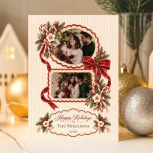 Invitation Noël Fantaisiste Coquette au Bonbon en Canne Fête 