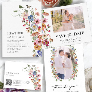 Invitation Mariage Floral Aquarelle Coloré