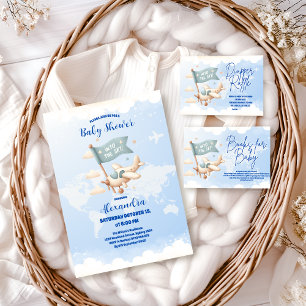 Invitation Baby shower d'Aventure de l'avion