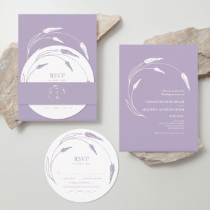 Invitations empilables de carte RSVP Lavender Mono