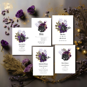 Programme Mariage gothique noir et or violet