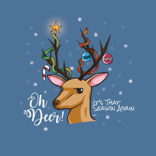 Cartes Pour Fêtes Annuelles OH DEER   Funny Christmas Pun