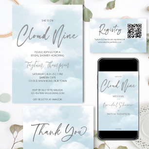 Carte D'accompagnement Elle est sur le nuage neuf nuptiale de la douche c
