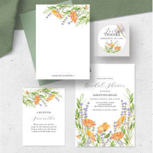 Carte D'accompagnement Mariage Fleur sauvage aquarelle
