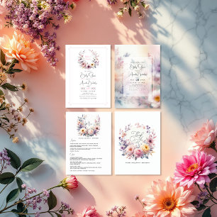 Menu Bébé en fleur Élégant Baby shower floral
