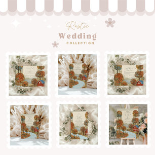 Cartons Réponse Mariage en bord de lac de la ferme d'automne rusti