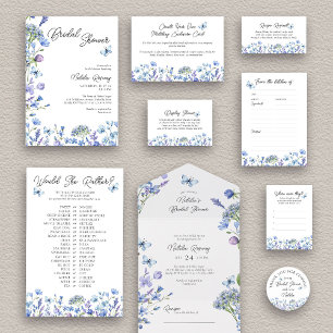 Sticker Rond Fleurs sauvages Bleus Merci Floral sucré pour veni