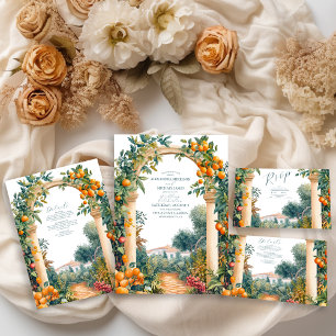 Invitations En Acrylique Chic Lemon Mariage d'été méditerranéen
