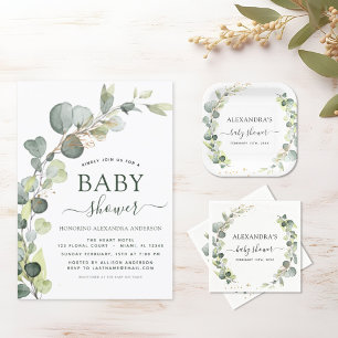 Papier Budget Baby shower Par Mail Eucalyptus