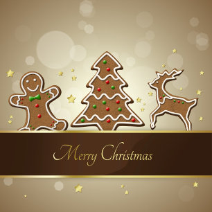 Cartes Pour Fêtes Annuelles Cookies de pain d'épices