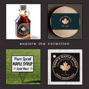 Sticker Rond Adresse Gold Canadian Maple Leaf