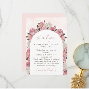 Carte D'accompagnement Bébé en fleur Baby shower Livre Demande Libellé