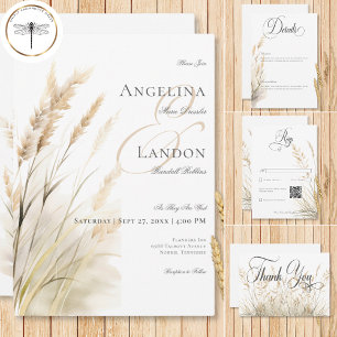 Carte De Remerciements Boho Rustique séché Tan Grass Mariage