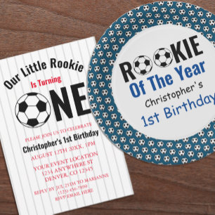 Rookie Soccer 1st Birthday Papieren Bordje
