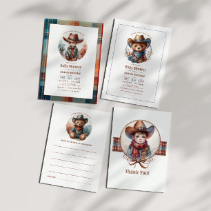 Landelijke Cowboy Baby Shower Advieskaart