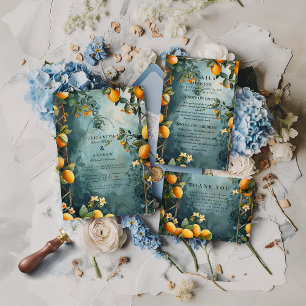 Lemon Grove Romance Bruiloft RSVP Kaartje
