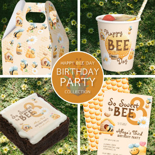 Invitation So Sweet to Bee Three mignon 3e fête d'anniversair