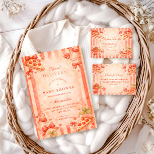 Invitation Fête de Pizza pour Baby Shower