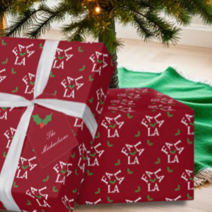 Fa la la feestelijke Holly Christmas Cadeaupapier