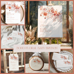 Invitation Boho Floral Baby Brunch