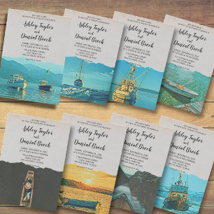 Invitation Bateaux à voile vintages mer destination mariage
