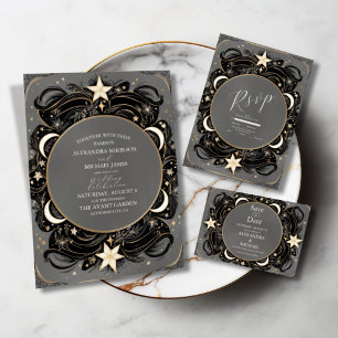 Cartons Réponse Céleste mystique lune étoile Mariage Boho de nuit