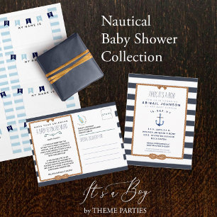Invitation Bébé bleu clair Baby shower d'infini nautique