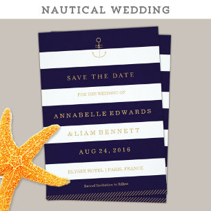 Invitation Bandes nautiques modernes weddingi