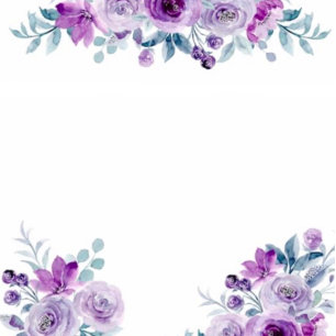 Paarse Waterverf Peony Eucalyptus Couples Shower Kaart