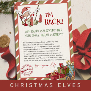 Invitation Lettre Elf "Je suis de retour" pour Noël