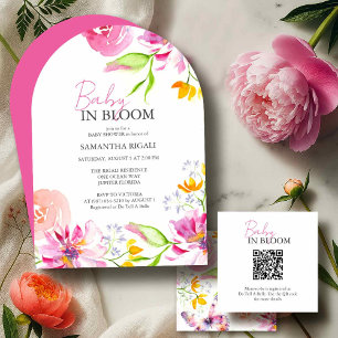 Invitation Bébé En Fleur Floral Aquarelle Douche