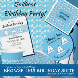 Serviette En Papier Anniversaire du bateau à voile