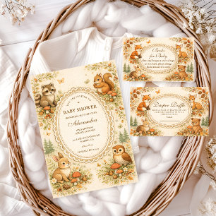 Invitation Animaux enchantés de la forêt - Baby Shower