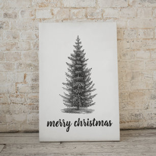 Carte Postale Vintage rustique neutre épicéa joyeux noël
