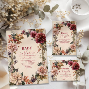Invitation Baby shower Fleur sauvage bébé en fleurs