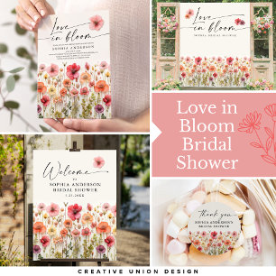 Amour En Fleur Mariage Douche Tapisserie fond